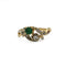 Bague 56.5 Bague Toi & Moi en or jaune et blanc avec diamants et émeraude 58 Facettes 260109R