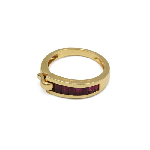 Bague 55 Guy Laroche - Bague en or jaune 750 sertie de rubis 58 Facettes 260110R