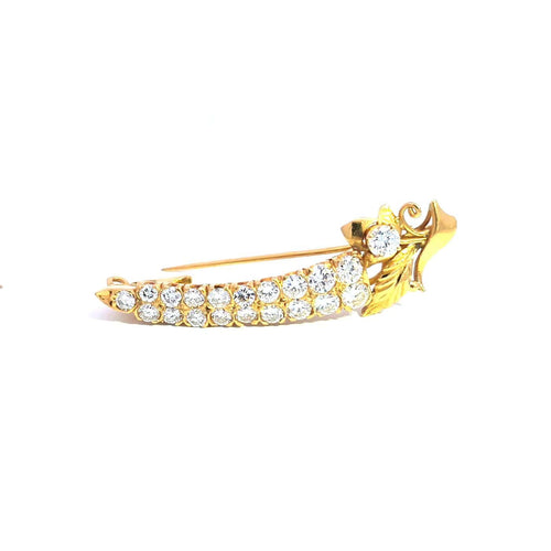 Broche Broche vintage en or jaune 20 ct et diamants 58 Facettes 0000484