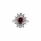 Bague 53 Bague marguerite en or blanc 18 carats rubis et diamants 58 Facettes Bague marguerite en or blanc 18 carats, rubis et diamants
