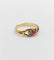 Bague 52.5 Art déco - Bague jarretière en or 18k avec rubis synthétique et diamants 58 Facettes A07035