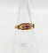 Bague 52.5 Art déco - Bague jarretière en or 18k avec rubis synthétique et diamants 58 Facettes A07035