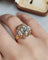Bague 52 Bague cocktail vintage en or rose 18 carats, aigue-marine et diamants 58 Facettes 640
