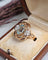 Bague 52 Bague cocktail vintage en or rose 18 carats, aigue-marine et diamants 58 Facettes 640