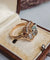 Bague 52 Bague cocktail vintage en or rose 18 carats, aigue-marine et diamants 58 Facettes 640