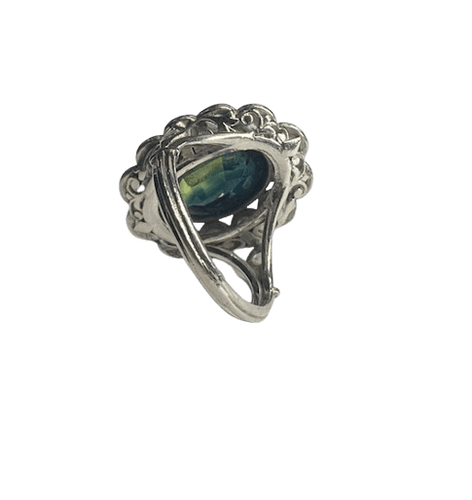 Bague 49 Bague Pompadour en platine avec saphir et diamants, taille 49 58 Facettes BO/260114