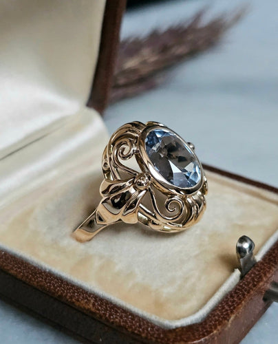 Bague 56 Bague cocktail spinelle Verneuil en or rose 14 carats 58 Facettes 512