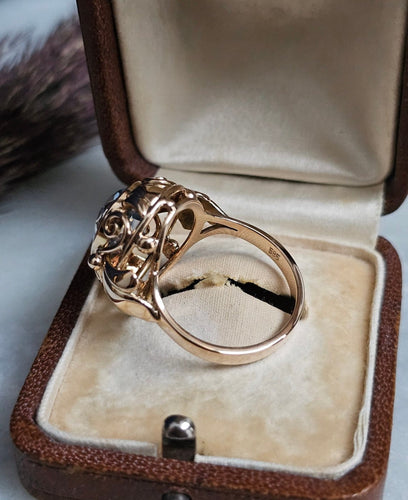 Bague 56 Bague cocktail spinelle Verneuil en or rose 14 carats 58 Facettes 512