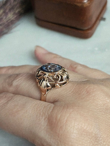 Bague 56 Bague cocktail spinelle Verneuil en or rose 14 carats 58 Facettes 512