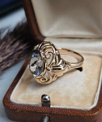 Bague 56 Bague cocktail spinelle Verneuil en or rose 14 carats 58 Facettes 512