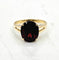 Bague 55 Bague solitaire en or jaune 14 carats et grenat ovale 58 Facettes 725
