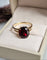 Bague 55 Bague solitaire en or jaune 14 carats et grenat ovale 58 Facettes 725