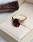 Bague 55 Bague solitaire en or jaune 14 carats et grenat ovale 58 Facettes 725