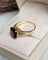 Bague 55 Bague solitaire en or jaune 14 carats et grenat ovale 58 Facettes 725