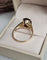 Bague 55 Bague solitaire en or jaune 14 carats et grenat ovale 58 Facettes 725