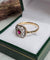 Bague 60 Bague vintage Art déco en or jaune et blanc 18 ct rubis et diamants 58 Facettes 720