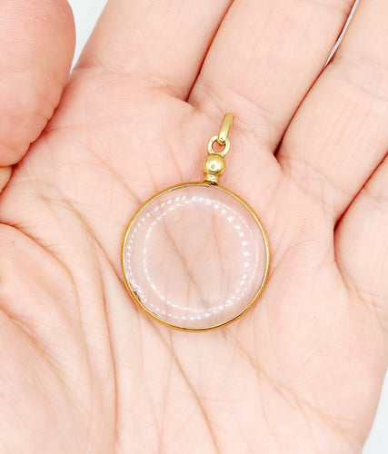 Pendentif Porte-photo - Pendentif rond en or 18k (circa 1900) 58 Facettes A07039