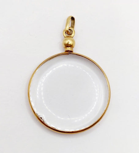 Pendentif Porte-photo - Pendentif rond en or 18k (circa 1900) 58 Facettes A07039