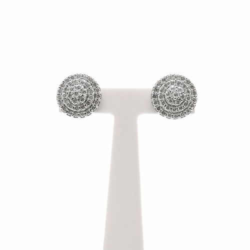 Boucles d'oreilles Boucles d'oreilles en or blanc 18 carats et diamants 58 Facettes Boucles d'oreilles en or et diamants