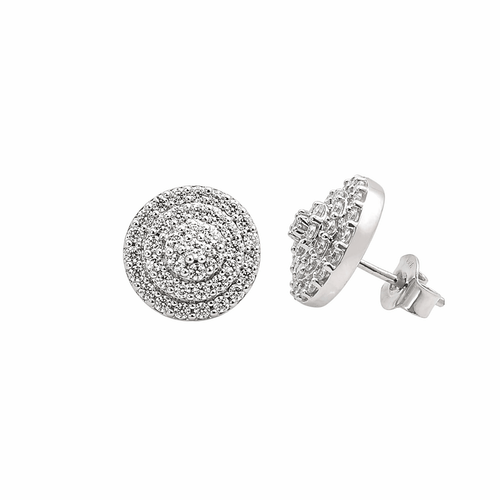 Boucles d'oreilles Boucles d'oreilles en or blanc 18 carats et diamants 58 Facettes Boucles d'oreilles en or et diamants