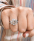 Bague 53 Bague en or blanc 18 carats sertie de diamants naturels 58 Facettes Dj