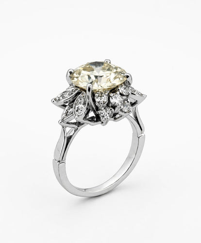 Bague 53 Bague en or blanc 18 carats sertie de diamants naturels 58 Facettes Dj