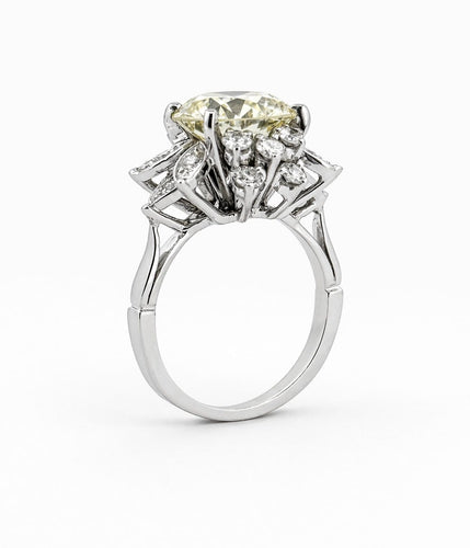 Bague 53 Bague en or blanc 18 carats sertie de diamants naturels 58 Facettes Dj