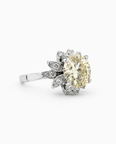 Bague 53 Bague en or blanc 18 carats sertie de diamants naturels 58 Facettes Dj