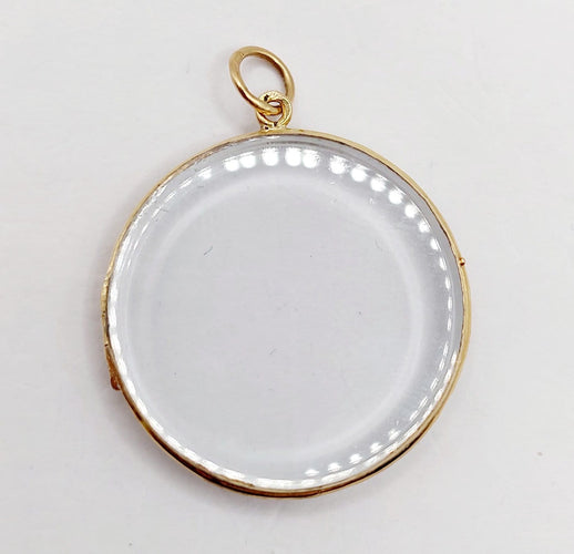 Pendentif Pendentif porte-photo rond ancien en or 18k (circa 1900) 58 Facettes A07040