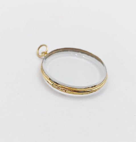 Pendentif Pendentif porte-photo rond ancien en or 18k (circa 1900) 58 Facettes A07040