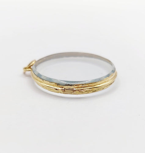 Pendentif Pendentif porte-photo rond ancien en or 18k (circa 1900) 58 Facettes A07040