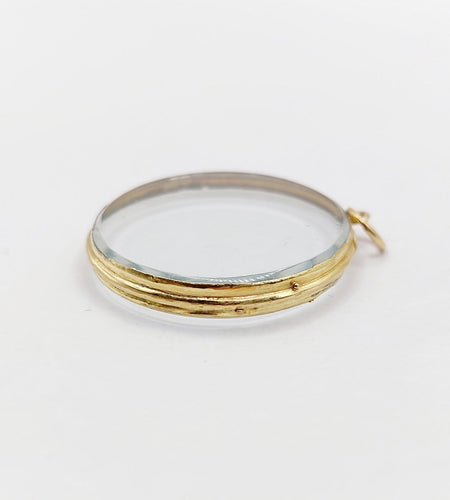 Pendentif Pendentif porte-photo rond ancien en or 18k (circa 1900) 58 Facettes A07040