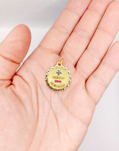 Pendentif Augis Médaille d’amour - Pendentif 18k en or jaune et rubis 58 Facettes A07043