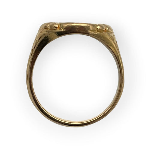 Bague 52 Chevalière blason gravé en or jaune 750 58 Facettes 149067235
