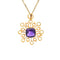 Pendentif Pendentif charm en or jaune 18k avec améthyste carrée et perles 58 Facettes 20260