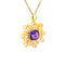 Pendentif Pendentif charm en or jaune 18k avec améthyste carrée et perles 58 Facettes 20260