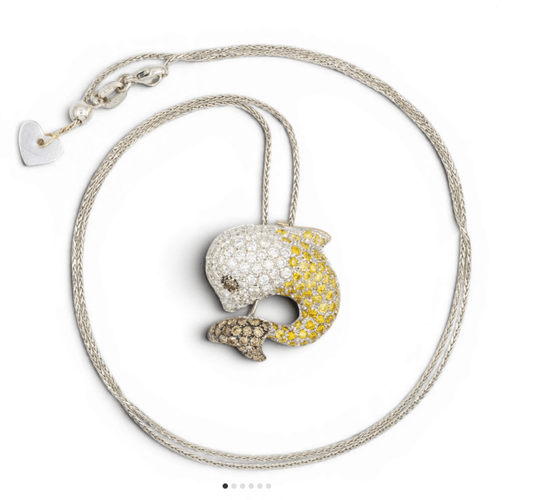 Pendentif Pendentif dauphin en or 18K et diamants 2,48 ct 58 Facettes AZ05