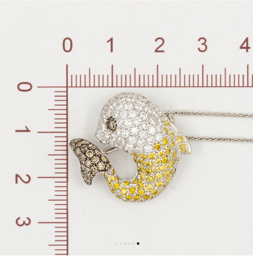 Pendentif Pendentif dauphin en or 18K et diamants 2,48 ct 58 Facettes AZ05