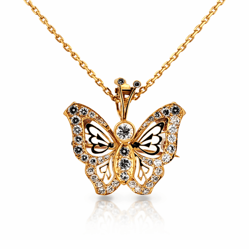 Collier Collier papillon transformable en or jaune 18 carats et diamants 58 Facettes Pap