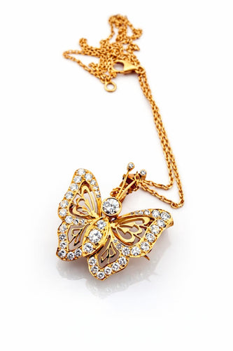 Collier Collier papillon transformable en or jaune 18 carats et diamants 58 Facettes Pap