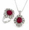 Pendentif Bague transformable en pendentif en or blanc 18 carats, diamants et rubis 58 Facettes 90764-ac12597