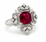 Pendentif Bague transformable en pendentif en or blanc 18 carats, diamants et rubis 58 Facettes 90764-ac12597