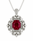 Pendentif Bague transformable en pendentif en or blanc 18 carats, diamants et rubis 58 Facettes 90764-ac12597