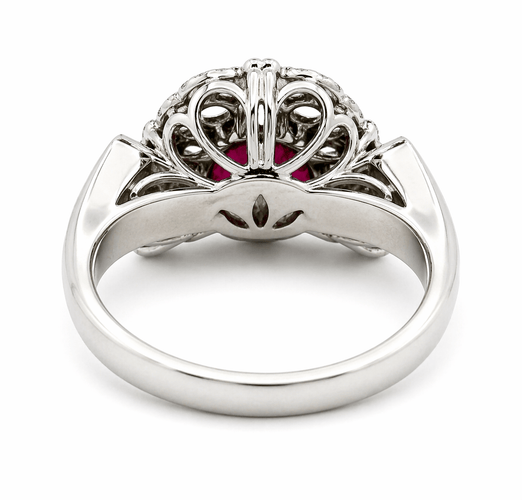 Pendentif Bague transformable en pendentif en or blanc 18 carats, diamants et rubis 58 Facettes 90764-ac12597