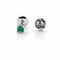 Boucles d'oreilles Boucles d'oreilles puces en or blanc 18 carats et émeraudes 58 Facettes Boucles d'oreilles en or blanc et émeraude