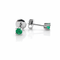 Boucles d'oreilles Boucles d'oreilles puces en or blanc 18 carats et émeraudes 58 Facettes Boucles d'oreilles en or blanc et émeraude