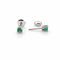 Boucles d'oreilles Boucles d'oreilles puces en or blanc 18 carats et émeraudes 58 Facettes Boucles d'oreilles en or blanc et émeraude