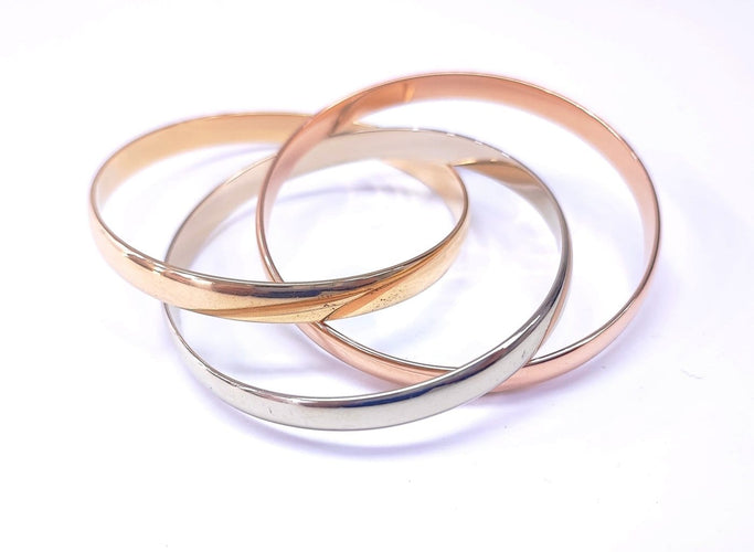 Bracelet Bracelet jonc en or tricolore 18K (750) 58 Facettes BRAC.JONC.3OR-1859.4