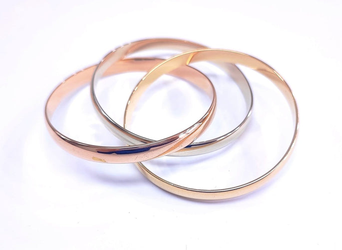 Bracelet Bracelet jonc en or tricolore 18K (750) 58 Facettes BRAC.JONC.3OR-1859.4