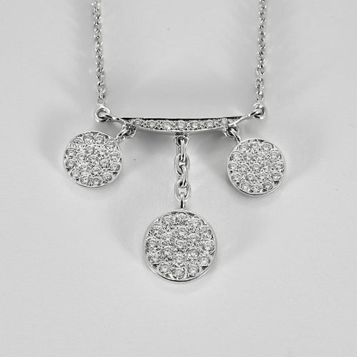 Collier Collier moderniste en or gris et diamants 58 Facettes 260268
